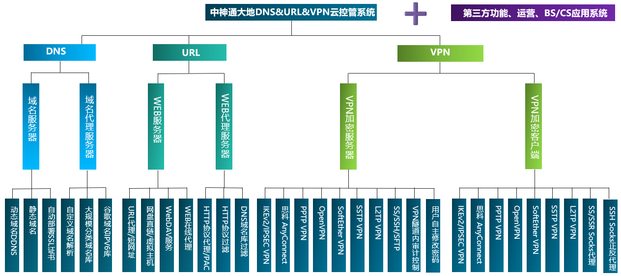 中神通大地DNS&URL云控管系统功能组成